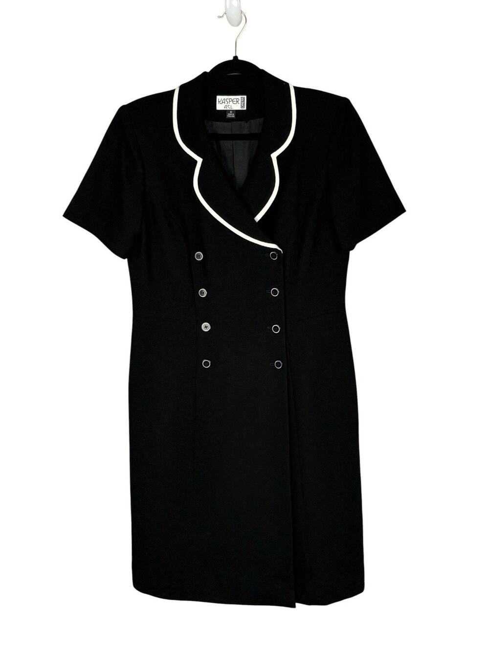 Vintage 90s KASPER ASL Double Breasted Blazer Wrap Dress Office Siren Size 10